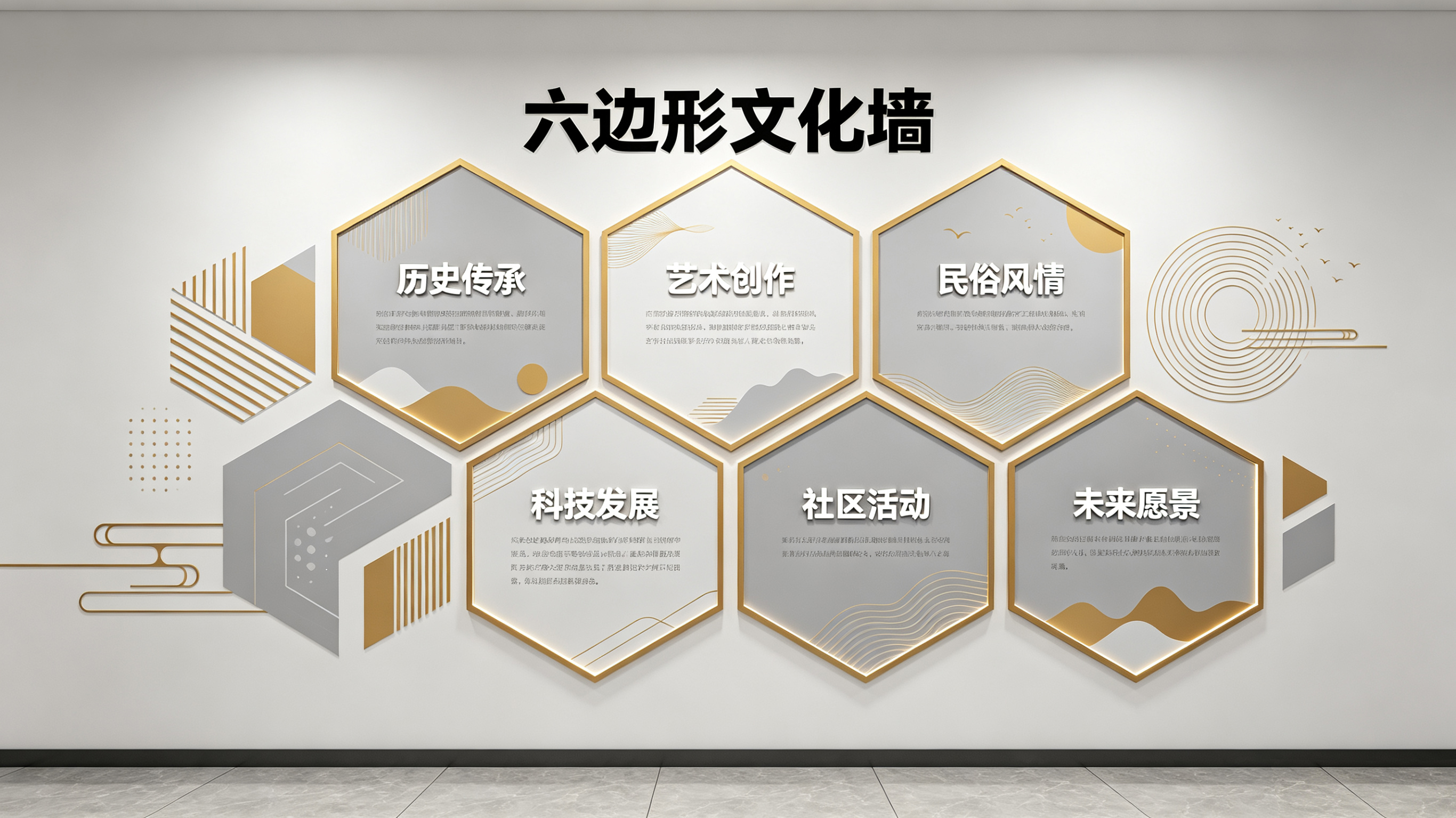 伊川县企业文化墙 | 六边形信息美学